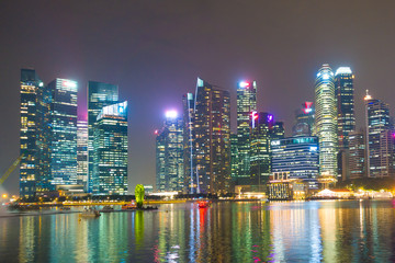 Fototapeta na wymiar Skyscraper building Singapore city.