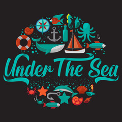 Under The Sea Typography Vector Modern Design