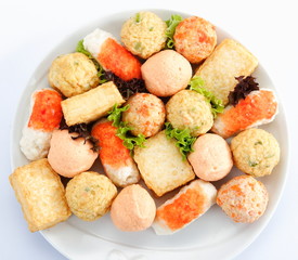 fishball/meatball in plate
