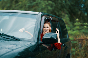 woman in car