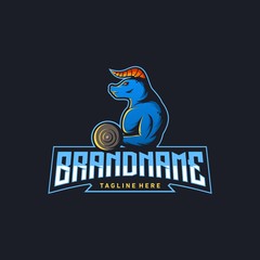 Bull Gym Logo design vector illustration