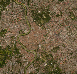 High resolution Satellite image of Rome, Italy (Isolated imagery of Italy. Elements of this image...