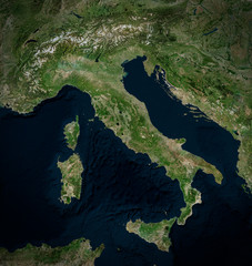 High resolution Satellite image of Italy, Italy (Isolated imagery of Italy. Elements of this image...