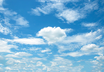 Naklejka na ściany i meble Air clouds in the blue sky
