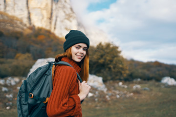 portrait of young woman in autumn park