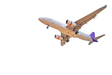 Commercial airplane isolate on white with clipping path