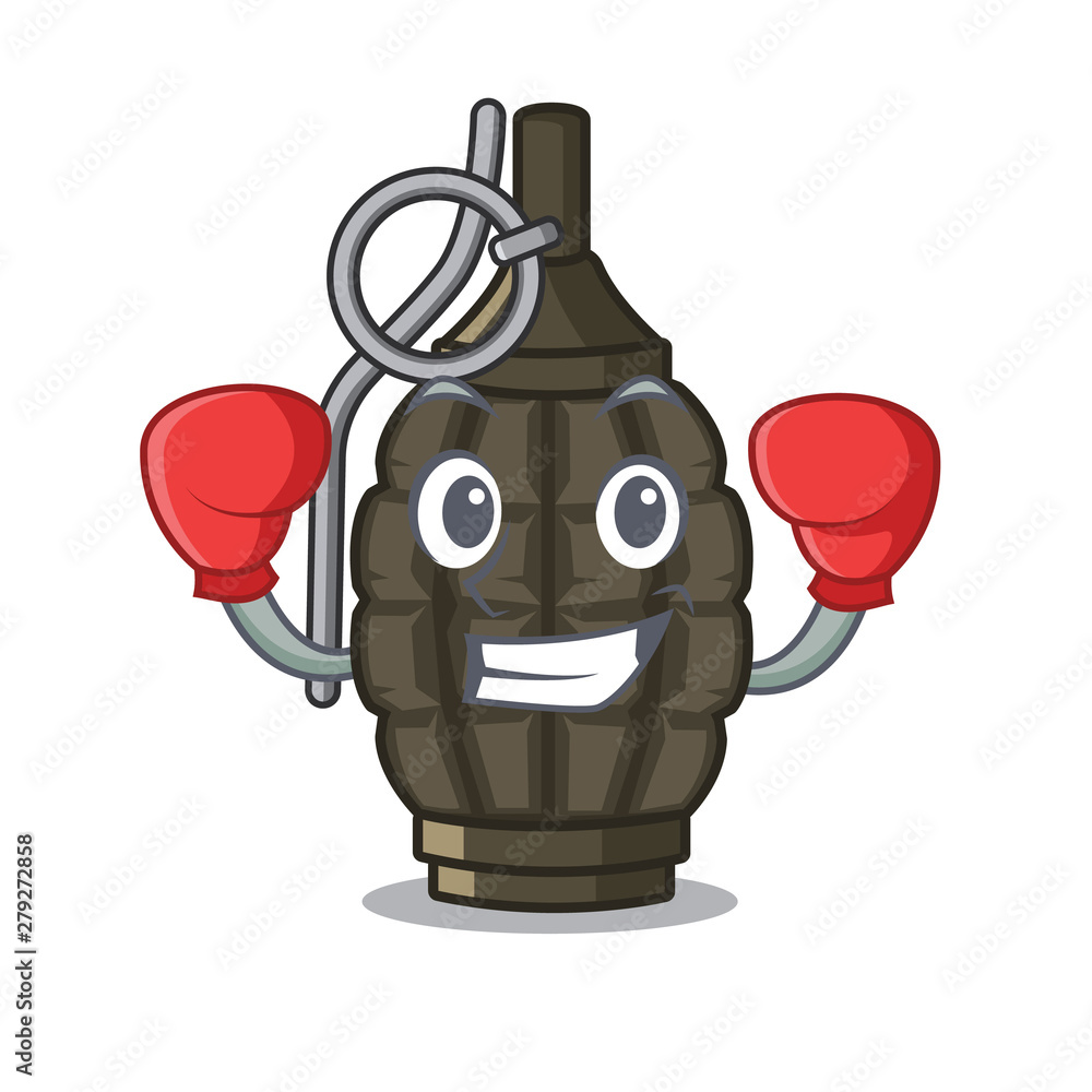 Poster Boxing grenade isolated with on the character