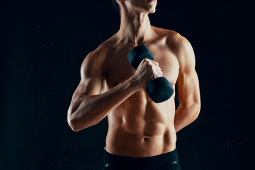 Fototapeta na wymiar muscular man doing pushups
