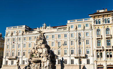 Fountain of the Four Continents in Trieste, Italy