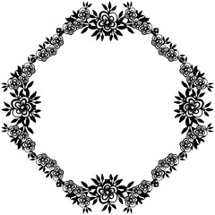 Template of invitation card, with decor beautiful wreath. Vector