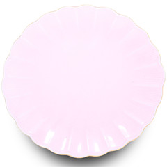 Pink plate isolated on white background.