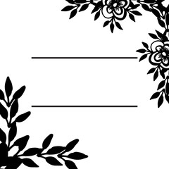 Floral frame, isolated on a white backdrop, for decor invitation card. Vector