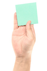 Obraz premium Hand hold virtual business card, credit card or blank paper
