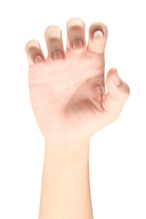 hand holding something like a bottle or can