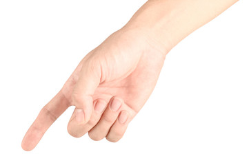 Hand touching or pointing to something