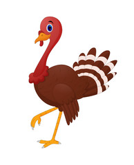 Vector illustration of Cute turkey cartoon