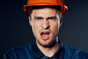 portrait of a angry man worker