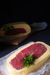 Steaks matured in butter refined with sea salt
