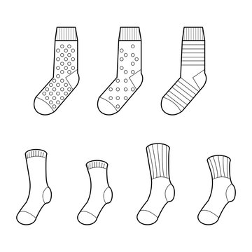 Sock Clipart Sock Drawing Isolated On White Background Vector Illustration