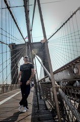 Young Man On The  Bridge New York USA 