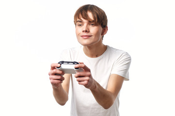 young gamer with gamepad