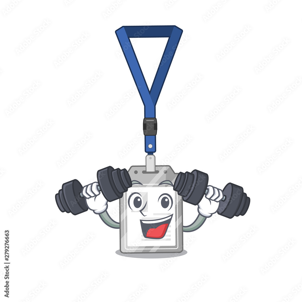 Sticker fitness name tag in the character shape