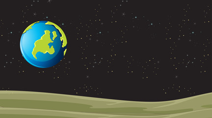 Naklejka premium Planet landscape earth scene