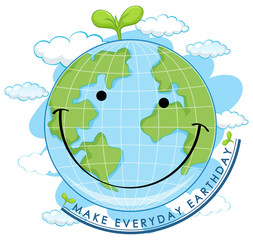 Smiling earth day poster