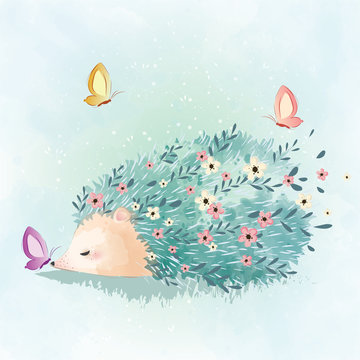 Spring Flowery Hedgehog