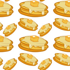 Seamless pattern tile cartoon with pancakes