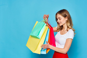 Fototapeta premium young woman with shopping bags