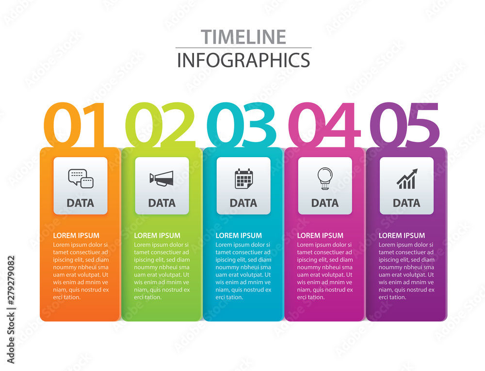 Aufkleber infographics tab paper index with 5 data template. vector illustration abstract background. can be u