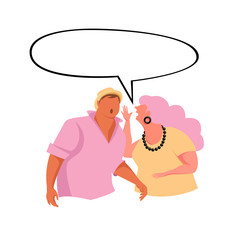 guy with a girl talking. a woman tells a man the news. vector picture of people