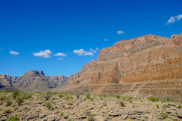 Fototapeta na wymiar Picturesque landscape of Grand Canyon National Park during sunny day. Arizona, USA. Famous travel destination.