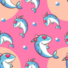 baby shark vector pattern graphic design