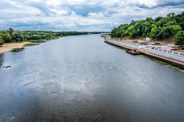 Fototapeta premium River Sozh flowing through the city of Gomel in Belarus