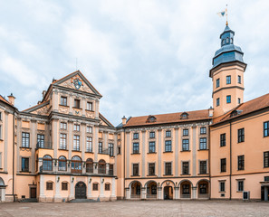 Fototapeta premium Inner courtyard of Nesvizh Radziwill Castle complex in Nesvizh, Belarus