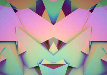 Abstract background with symmetric 3d shapes and vibrant colors