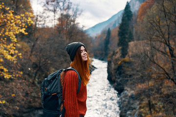 young woman in forest