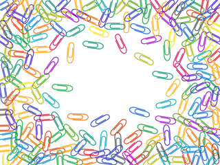 Stationary paperclips isolated on white background