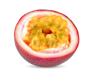 Passion fruit on white background.