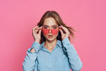 young girl with glasses