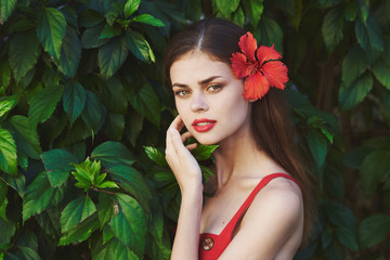 portrait of a young beautiful woman with perfect skin