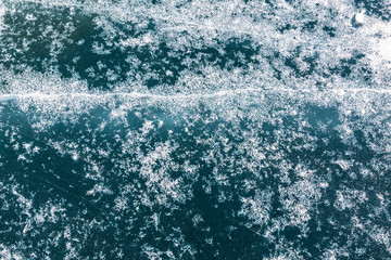 Patterns on the ice of lake Baikal. Irkutsk region, Eastern Siberia, Russia