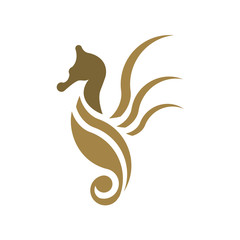 Luxury Sea Horse logo design