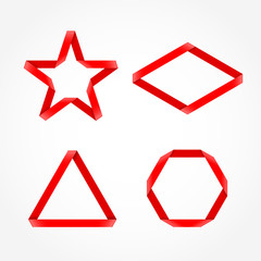 Star, rhombus, triangle, hexagon of ribbons