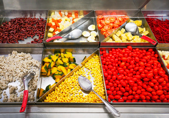 Vegetarian buffet, fresh the vegetables in restaurants