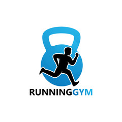 Running Gym Logo Template Design Vector, Emblem, Design Concept, Creative Symbol, Icon