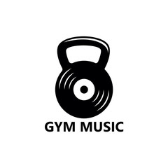 Gym Music Logo Template Design Vector, Emblem, Design Concept, Creative Symbol, Icon