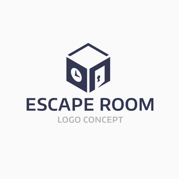 Efeito de texto do logotipo do jogo 3d escape room